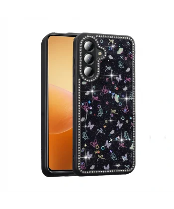 Samsung A36 Kılıf Taşlı ve Simli Tasarım Azra Kapak