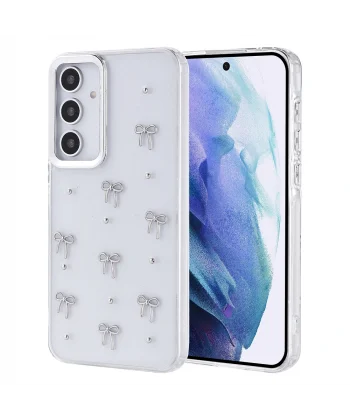 Samsung A55 Kılıf Airbag Tasarımlı Simli Şeffaf Kutup Kapak