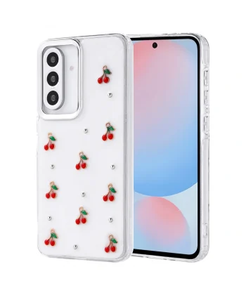 Galaxy A56 Kılıf Airbag Tasarımlı Simli Şeffaf Zore Kutup Kapak