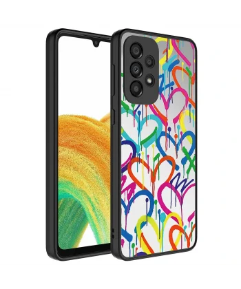 Samsung A73 Kılıf Aynalı Desenli Kamera Korumalı Parlak Mirror Kapak