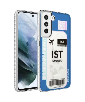 Samsung S21 FE Kılıf Airbag Kenarlı Renkli Desenli Silikon Elegans Kapak