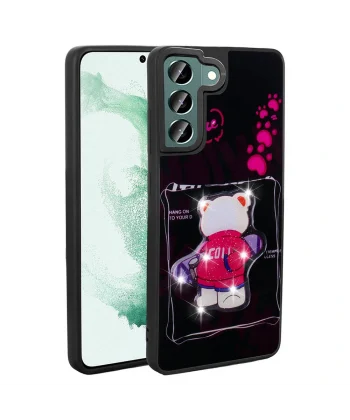 Samsung S21 FE Kılıf Parlayan Kabartmalı İkonik Figürlü Amas Silikon Kapak