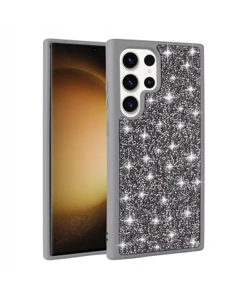 Samsung S22 Ultra Kılıf Parlak Taşlı Tasarım Pırlanta Kapak
