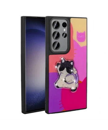 Samsung S22 Ultra Kılıf Parlayan Kabartmalı İkonik Figürlü Amas Silikon Kapak