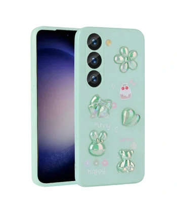 Samsung S23 Kılıf Kabartma Figürlü Parlak Toys Silikon Kapak