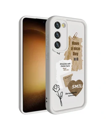 Samsung S23 Kılıf Kamera Korumalı Baskılı Arka Yüzey Klas Kapak