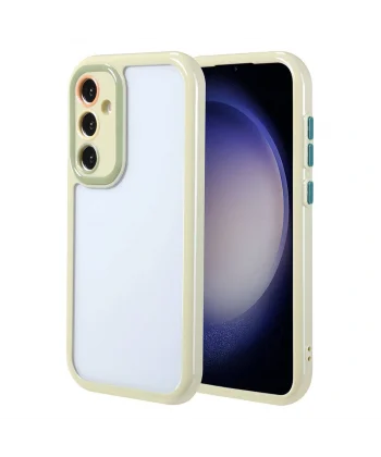 Samsung S23 Kılıf Kamera Korumalı Renkli Kenar ve Çerçeve Tasarımlı Vitamin Kapak