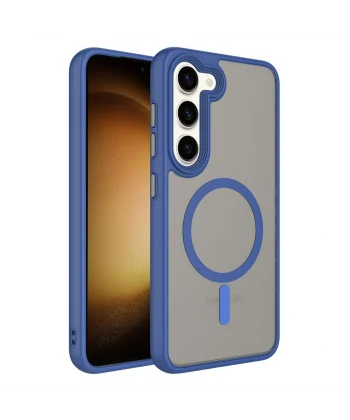 Samsung S23 Plus Kılıf Mat Arka Yüzey Wireless Şarj Özellikli Flet M-safe Kapak