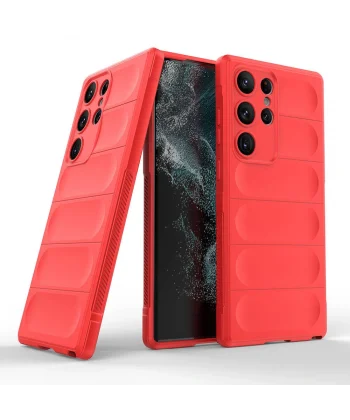 Samsung S23 Ultra Kılıf Esnek TPU Oyuklu Arka Yüzey Tasarımlı Silikon Kapak