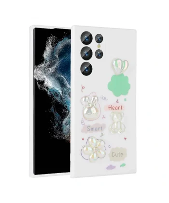 Samsung S23 Ultra Kılıf Kabartma Figürlü Parlak Toys Silikon Kapak
