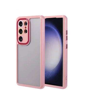 Samsung S23 Ultra Kılıf Kamera Korumalı Renkli Kenar ve Çerçeve Tasarımlı Vitamin Kapak