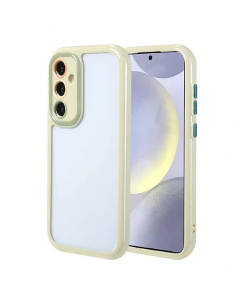 Samsung S24 Kılıf Kamera Korumalı Renkli Kenar ve Çerçeve Tasarımlı Vitamin Kapak