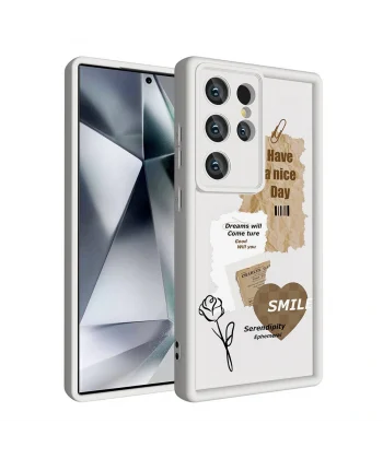 Samsung S24 Ultra Kılıf Kamera Korumalı Baskılı Arka Yüzey Klas Kapak