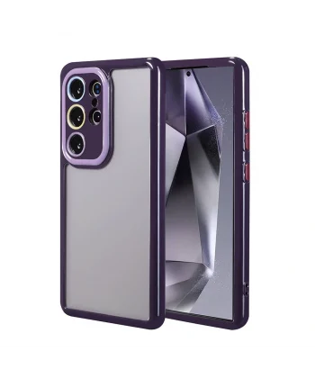 Samsung S24 Ultra Kılıf Kamera Korumalı Renkli Kenar ve Çerçeve Tasarımlı Vitamin Kapak