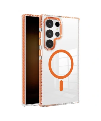 Samsung S24 Ultra Kılıf M-safe Şarj Özellikli Airbagli Takılabilir Askı Aparatlı Nana Kapak