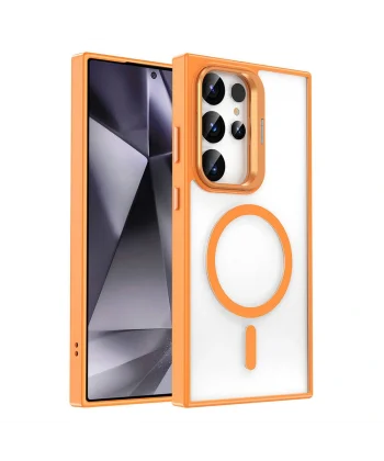 Samsung S24 Ultra Kılıf M-safe Şarj Özellikli Standlı M-safe Klon Kapak