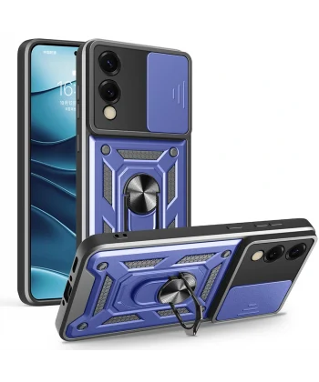 Samsung S25 Edge Kılıf Magnetik Standlı Kamera Korumalı Sürgülü Vega Kapak