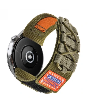 Samsung Watch 46mm Uyumlu-112 22mm Orbital Örgülü Halat Tasarımlı Naylon Kumaş Hasır Kordon