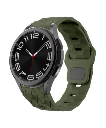 Samsung Watch 6 44mm Uyumlu-116 20mm Futbol Desenli Spor Tasarımlı Silikon Kordon