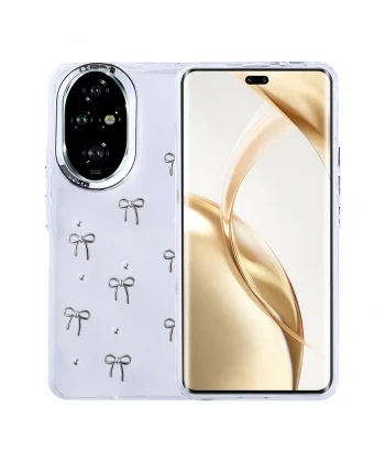 Honor 200 Pro Kılıf Airbag Tasarımlı Simli Şeffaf Kutup Kapak