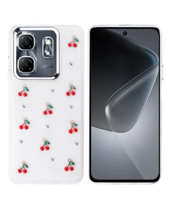 İnfinix Smart 9 Kılıf Airbag Tasarımlı Simli Şeffaf Zore Kutup Kapak