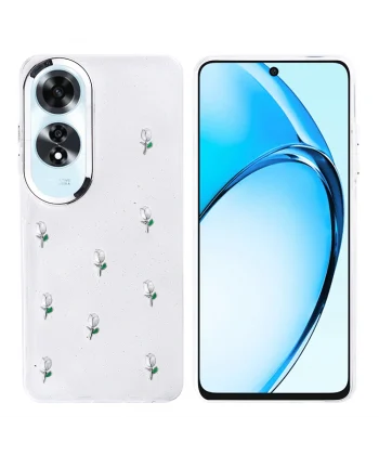 Oppo A60 Kılıf Airbag Tasarımlı Simli Şeffaf Kutup Kapak