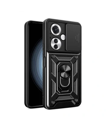 Oppo Reno 11F 5G Kılıf Magnetik Standlı Kamera Korumalı Sürgülü Vega Kapak