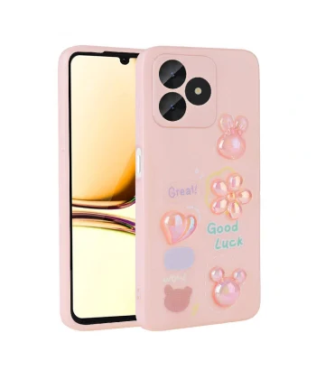 Realme C53 Kılıf Kabartma Figürlü Parlak Toys Silikon Kapak