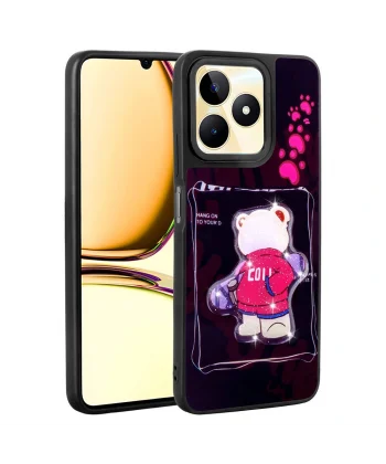 Realme C53 Kılıf Parlayan Kabartmalı İkonik Figürlü Amas Silikon Kapak