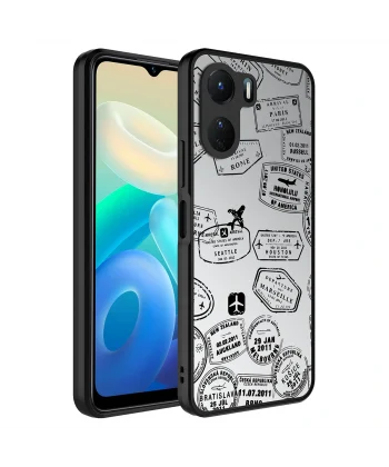 Vivo Y16 Kılıf Aynalı Desenli Kamera Korumalı Parlak Mirror Kapak
