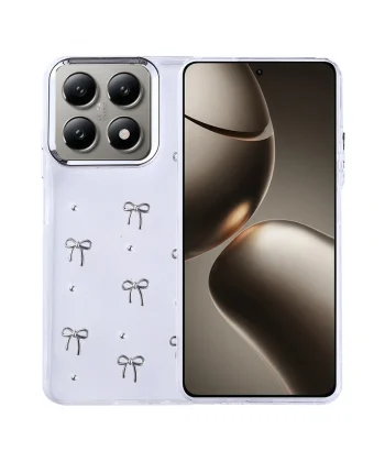 Xiaomi 14T Kılıf Airbag Tasarımlı Simli Şeffaf Kutup Kapak