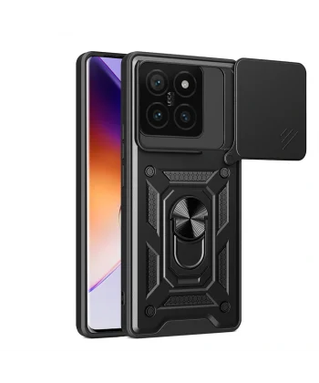 Xiaomi 14T Kılıf Magnetik Standlı Kamera Korumalı Sürgülü Vega Kapak