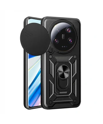 Xiaomi Mi 13 Ultra Kılıf Magnetik Standlı Kamera Korumalı Sürgülü Vega Kapak