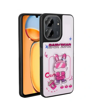 Xiaomi Poco C65 Kılıf Parlayan Kabartmalı İkonik Figürlü Amas Silikon Kapak