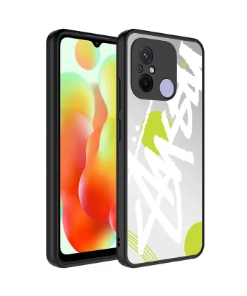 Xiaomi Redmi 12C Kılıf Aynalı Desenli Kamera Korumalı Parlak Mirror Kapak