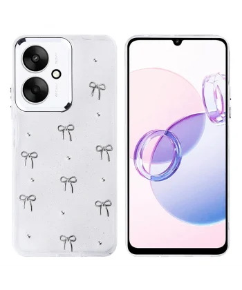 Xiaomi Redmi 13C Kılıf Airbag Tasarımlı Simli Şeffaf Kutup Kapak