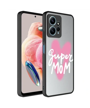 Xiaomi Redmi Note 12 4G Kılıf Aynalı Desenli Kamera Korumalı Parlak Mirror Kapak