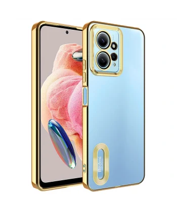 Xiaomi Redmi Note 12 4G Kılıf Kamera Korumalı Logo Gösteren Omega Kapak