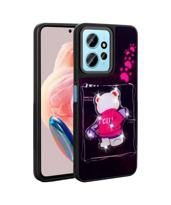 Xiaomi Redmi Note 12 4G Kılıf Parlayan Kabartmalı İkonik Figürlü Amas Silikon Kapak