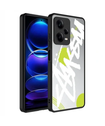 Xiaomi Redmi Note 12 Pro 5G Kılıf Aynalı Desenli Kamera Korumalı Parlak Mirror Kapak