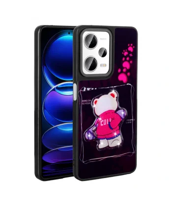 Xiaomi Redmi Note 12 Pro 5G Kılıf Parlayan Kabartmalı İkonik Figürlü Amas Silikon Kapak