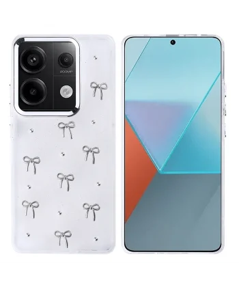 Xiaomi Redmi Note 13 Pro 4G Kılıf Airbag Tasarımlı Simli Şeffaf Zore Kutup Kapak