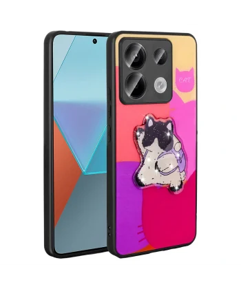 Xiaomi Redmi Note 13 Pro 5G Kılıf Parlayan Kabartmalı İkonik Figürlü Amas Silikon Kapak