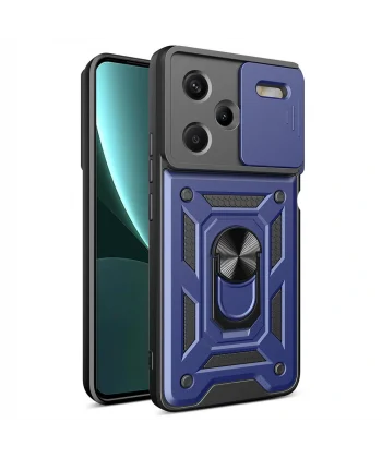 Xiaomi Redmi Note 13 Pro Plus 5G Kılıf Magnetik Standlı Kamera Korumalı Sürgülü Vega Kapak