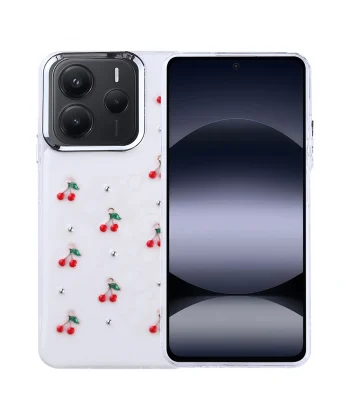 Xiaomi Redmi Note 14 5G Kılıf Airbag Tasarımlı Simli Şeffaf Kutup Kapak