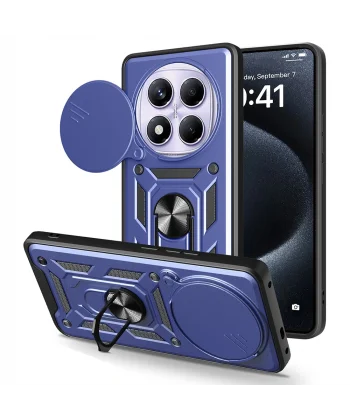 Xiaomi Redmi Note 14 Pro 4G Kılıf Magnetik Standlı Kamera Korumalı Zore Sürgülü Vega Kapak