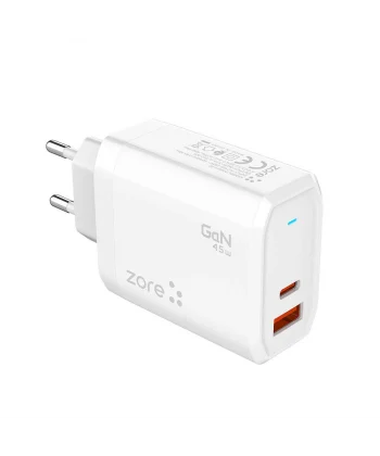 Always-02 GaN Tech Type-C PD4.0 USB-A QC3.0 Hızlı Şarj Özellikli Seyahat Şarj Başlığı 45W