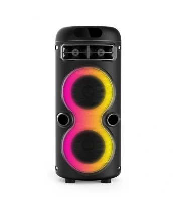 GD-2402 Dijital LED Göstergeli FM Radyolu Mikrofonlu RGB TWS Çift 4 inç Stereo Bass Kablosuz Karaoke Hoparlör
