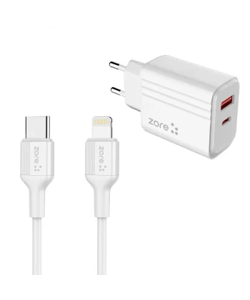 Play Serisi PL08 Type-C to Lightning 2in1 PD Seyahat Şarj Aleti 20W