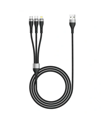 ZR-43 3in1 USB-A to Lightning – Type-C – Micro Şarj ve Data Kablosu 20W 1.5M